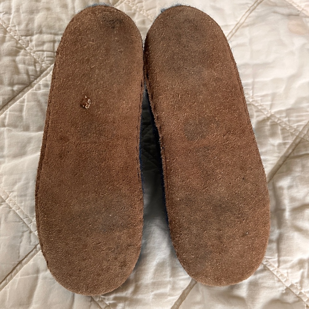 Babushka Blue Kids Wool Slippers - Picture 3 of 5